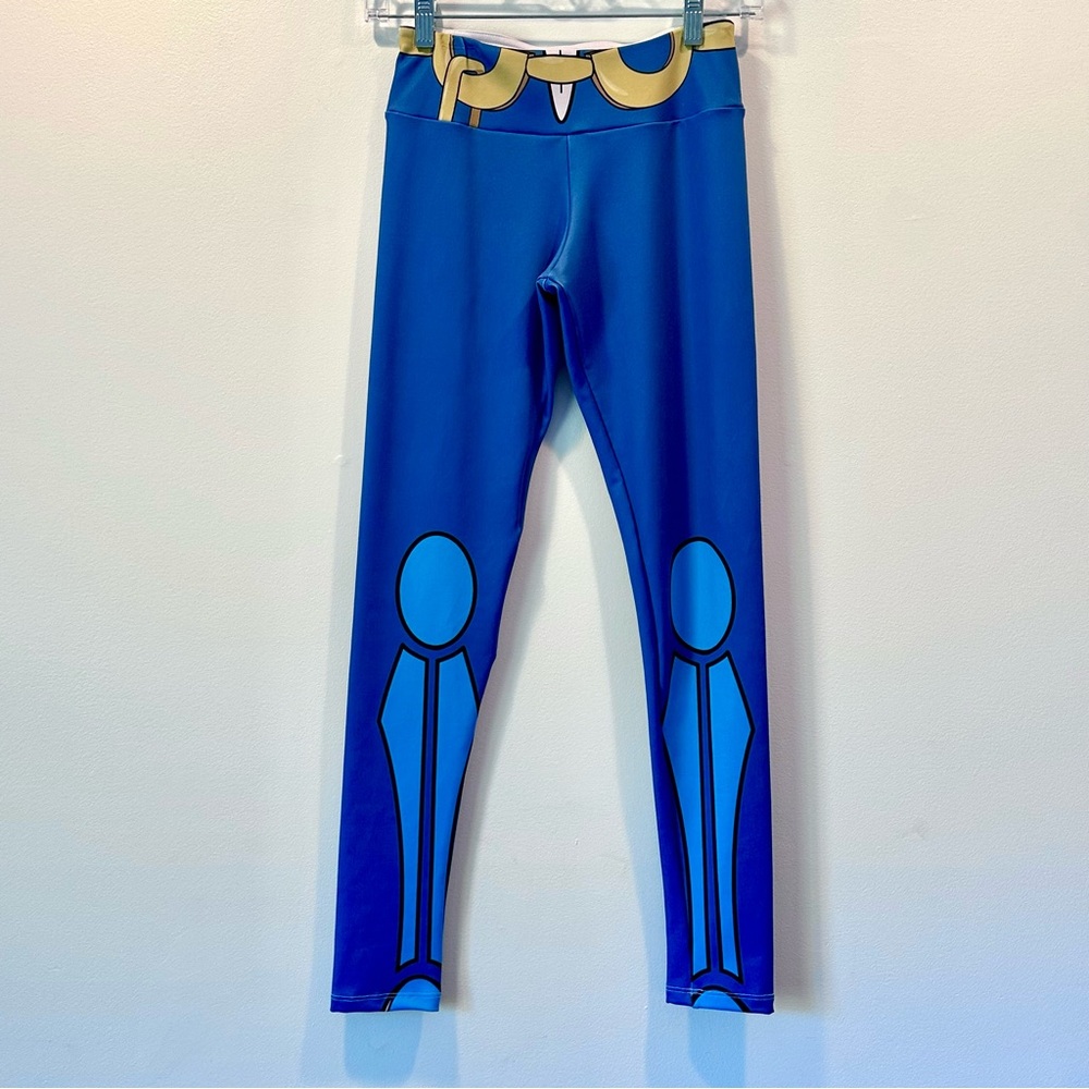 NWOT Custom Pokémon Team Aqua Archie Cosplay Blue Gold Belt Leggings, Size XS